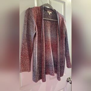 Gradient Cotton Knit Open Front Cardigan Petite Medium